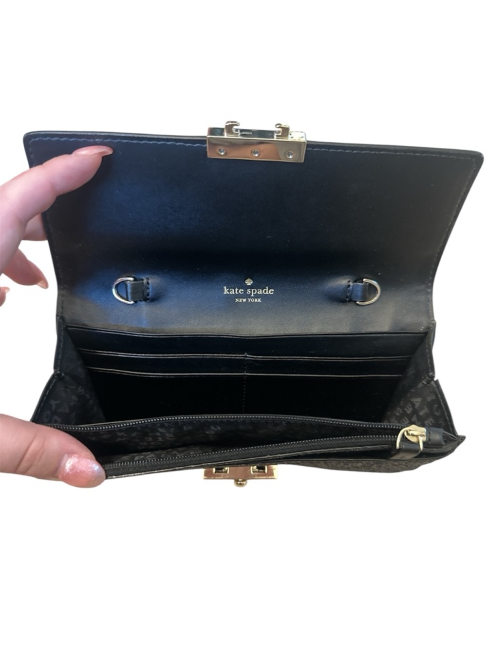 KATE SPADE - Sunset Lane Milou Black Glitter Wallet Clutch - Picture 3 of 3